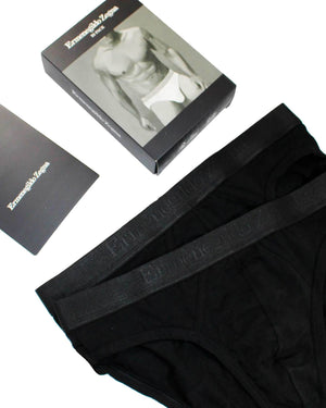 Ermenegildo Zegna Underwear Black Stretch L Cotton Midi Brief 2