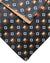 Zilli Silk Tie & Matching Pocket Square Set Black Brown Silver Geometric