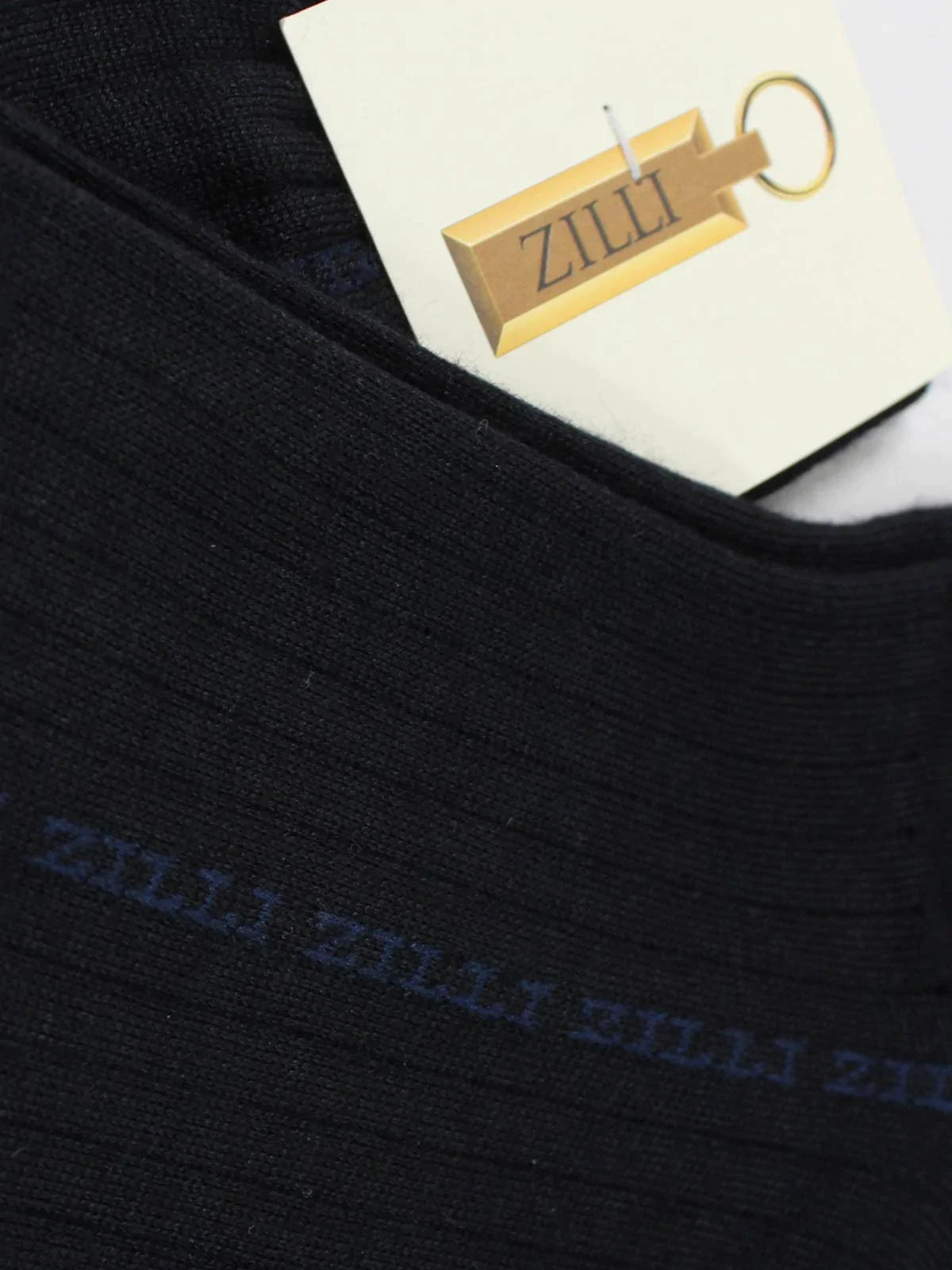 Zilli Silk Cashmere Socks Dark Blue With Zilli Logo