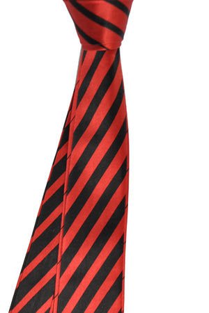 New Zilli Tie Rust Orange Black Stripes