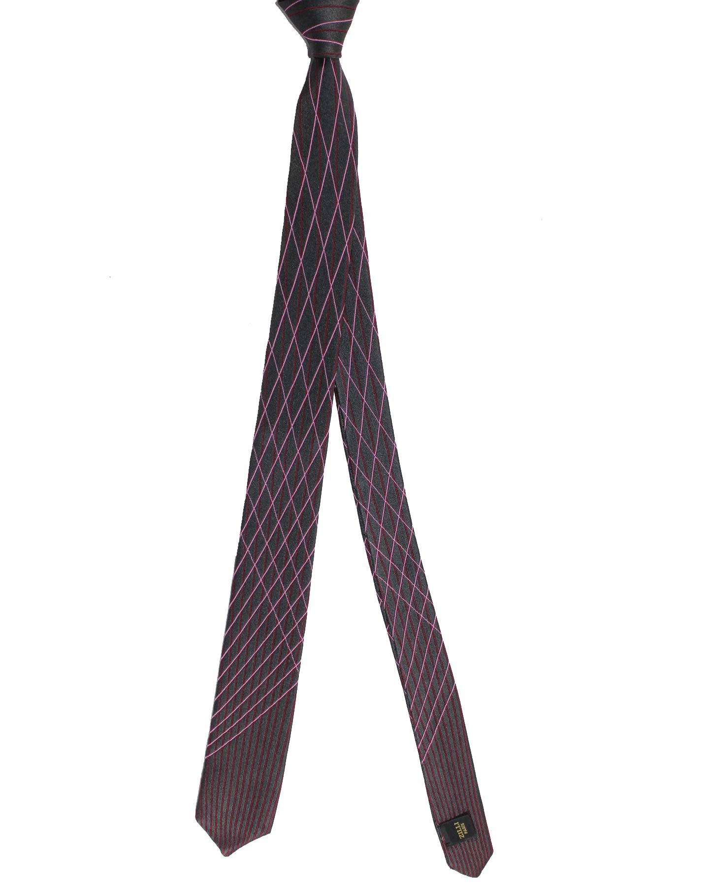 Zilli Skinny Tie Gray Pink Unique Design SALE