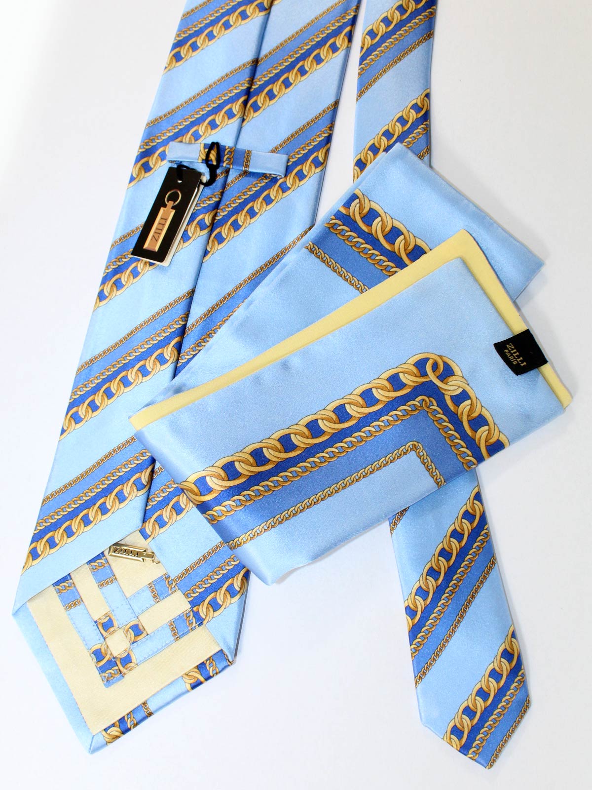 Zilli Silk Tie & Matching Pocket Square