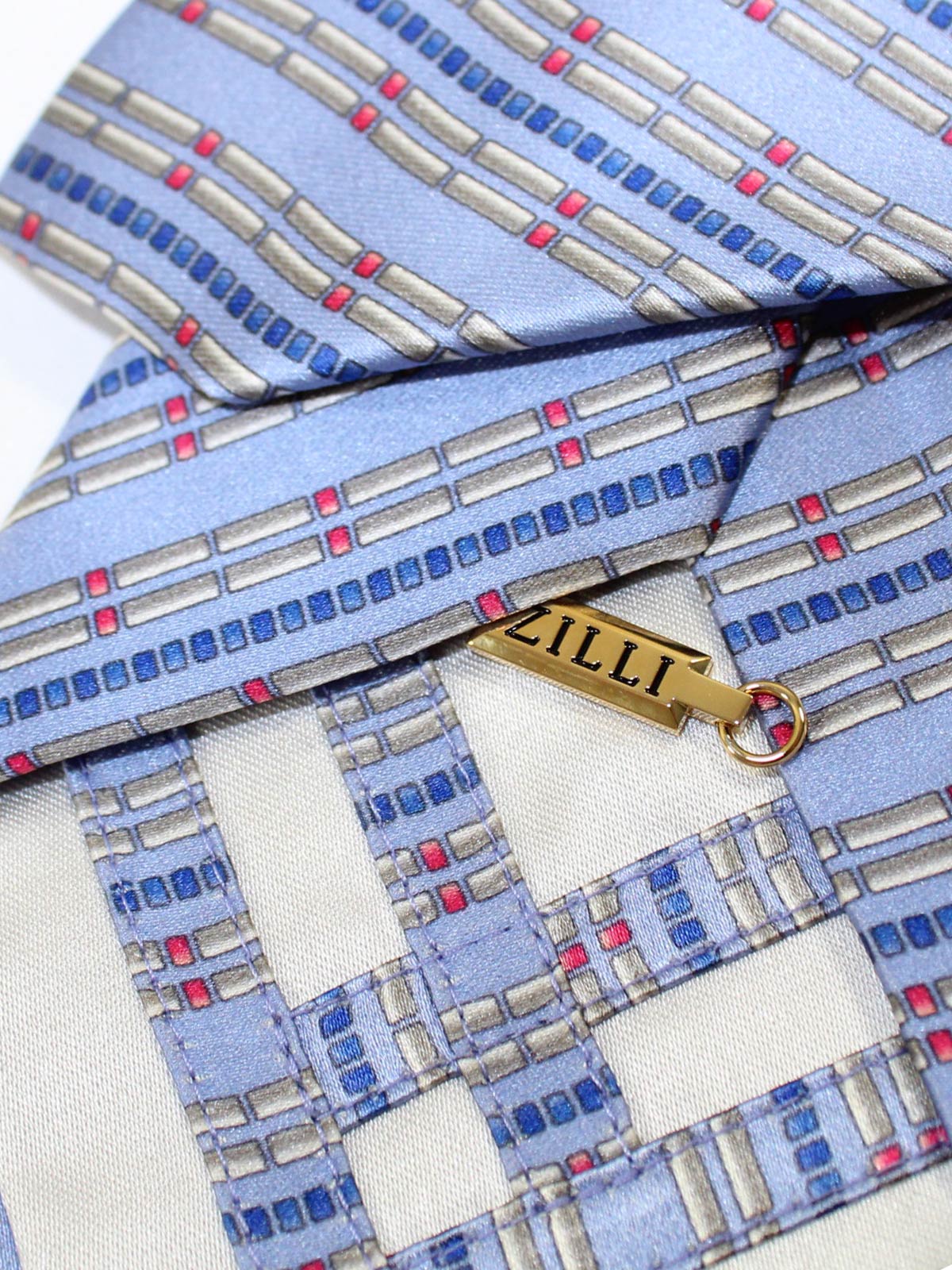 Zilli Silk Tie Gray Blue Stripes sale