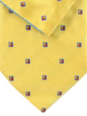 Zilli Silk Tie & Pocket Square Set Yellow Squares