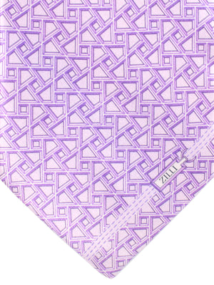 Zilli Silk Tie Lilac Geometric Design - Wide Necktie