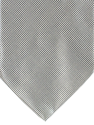Zilli Sevenfold Tie Navy Silver Geometric Design - Wide Necktie