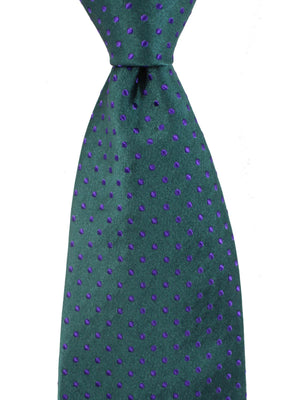 Zilli Extra Long Tie Teal Purple Dots - Sevenfold Necktie SALE