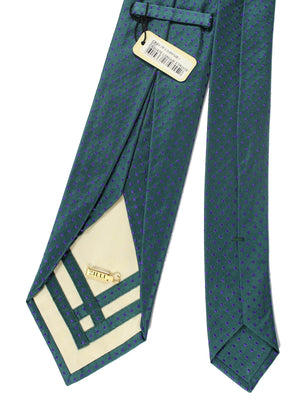 Zilli Extra Long Tie Teal Purple Dots - Sevenfold Necktie