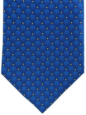 Zilli Silk Sevenfold Tie Royal Blue Gold Geometric
