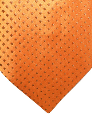 Zilli Silk Tie Orange Geometric Design - Wide Necktie