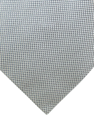 Zilli Silk Tie Gray Silver Mini Squares Design - Wide Necktie