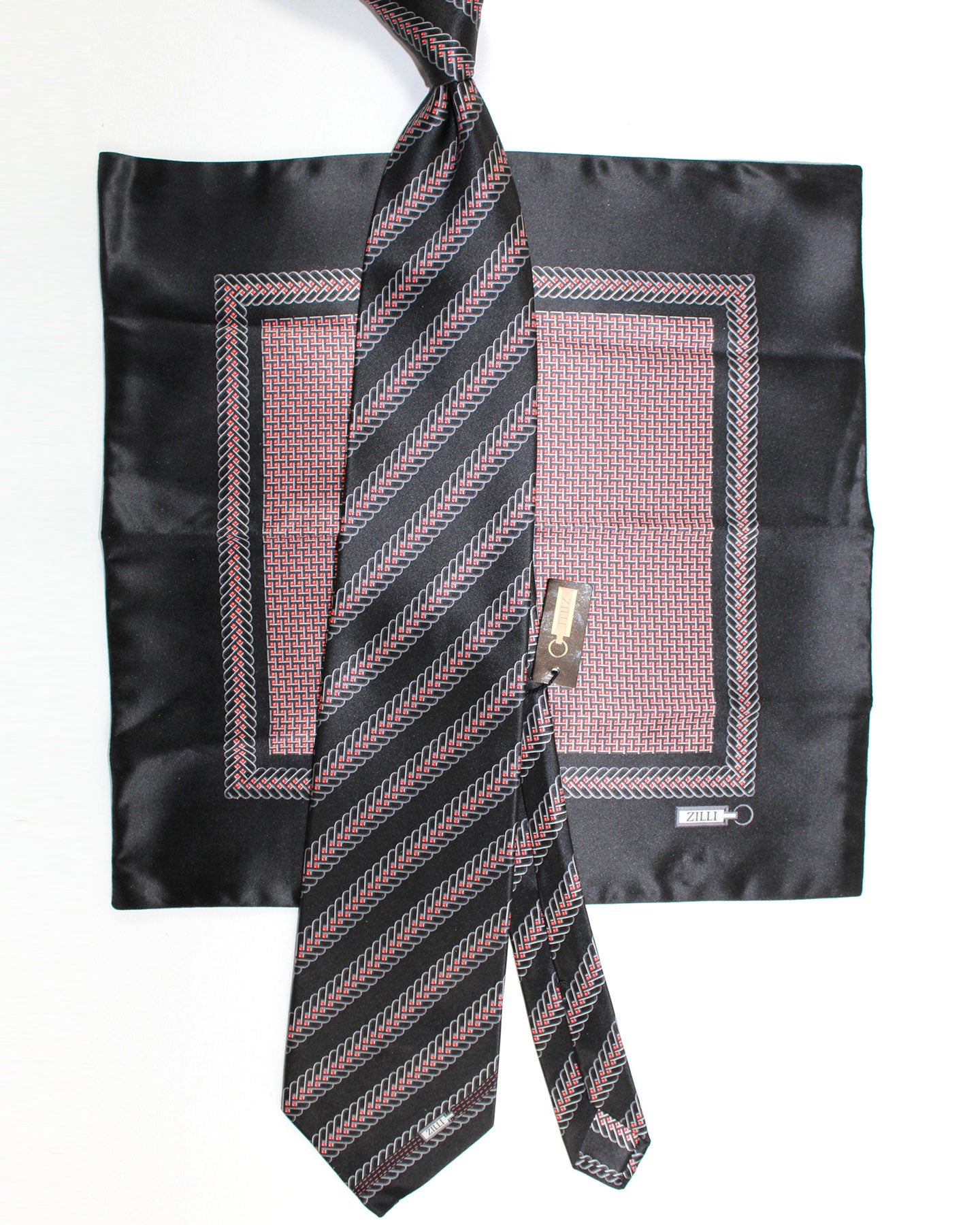 Zilli Silk Tie & Pocket Square Set Zilli Online Outlet Store - Tie