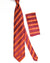Zilli Silk Tie & Matching Pocket Square Set Brown Orange Stripes