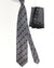 Zilli Silk Tie & Matching Pocket Square Set Black Silver Stripes