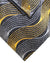 Zilli Silk Tie & Matching Pocket Square Set Black Gray Orange Gold Swirl