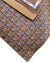Zilli Silk Tie & Matching Pocket Square Set Brown Blue Geometric