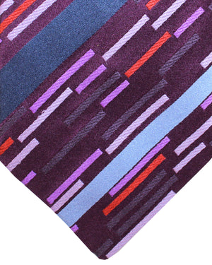 Zilli Silk Tie Purple Stripes Design - Wide Necktie