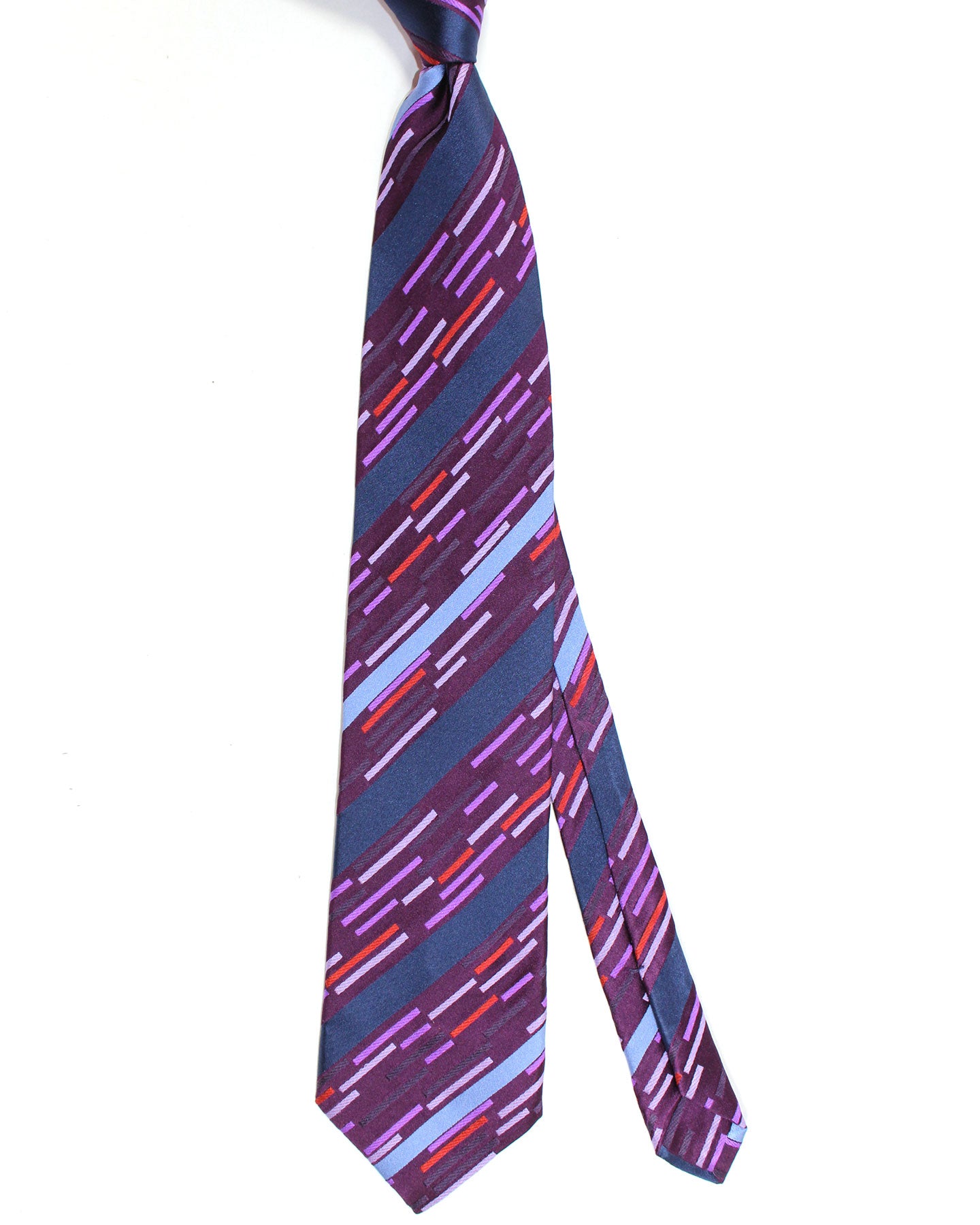 Zilli Silk Tie Purple Stripes Design - Wide Necktie