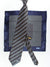 Zilli Tie & Matching Pocket Square Set Dark Blue Stripes