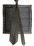 Zilli Tie & Matching Pocket Square Set Black Gold Blue Geometric